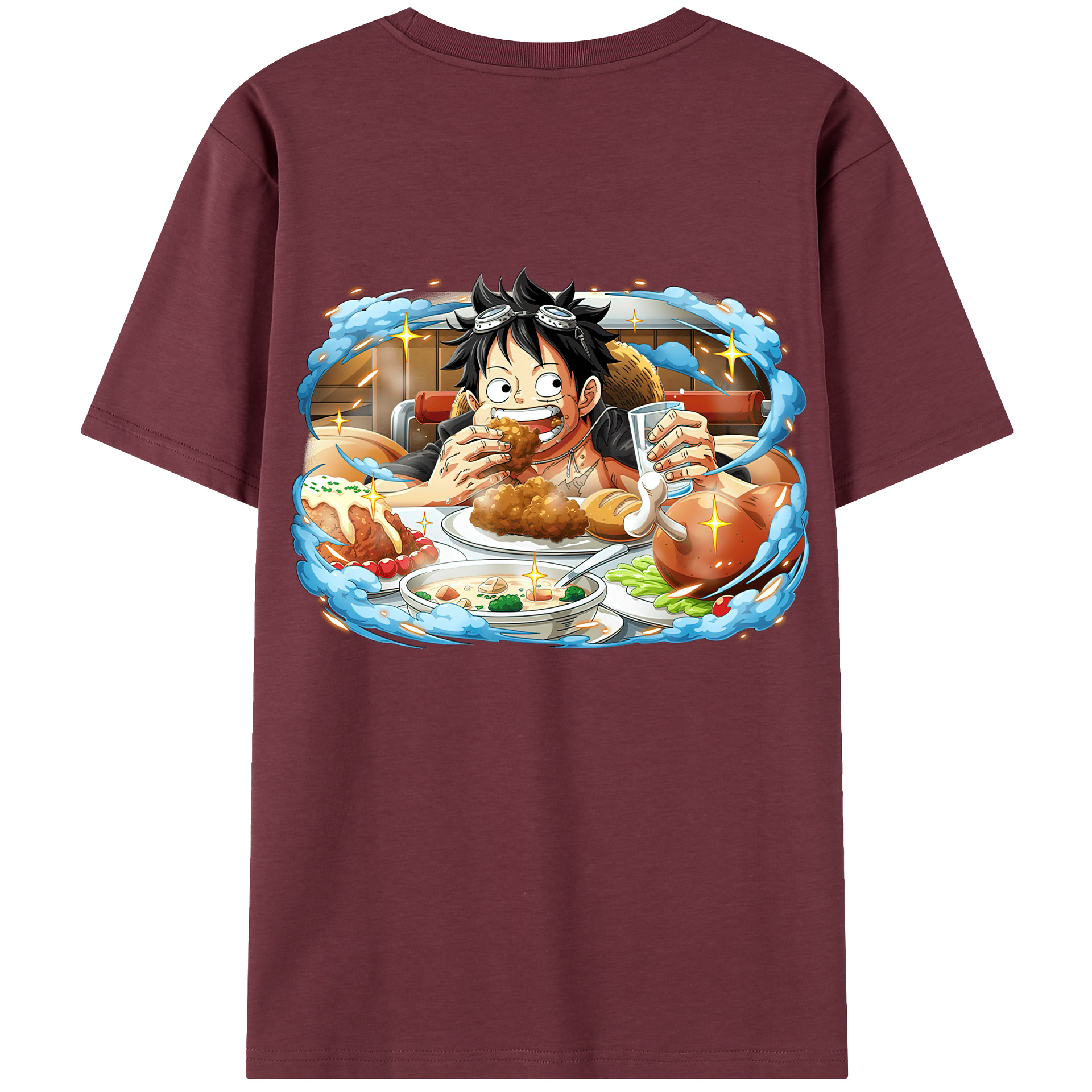 ワンピース モンキー・D・ルフィ ONE PIECE Monkey D. Luffy 綿100％半袖Tシャツ（背面プリント）